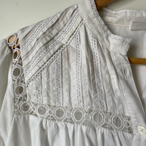 GAP cotton blouse with lace/crochet detailing - Picture 3 of 6